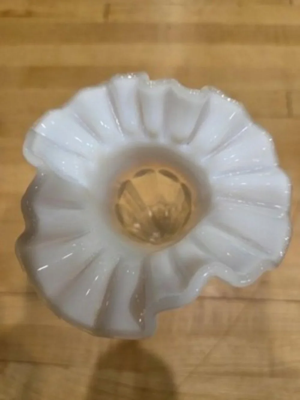 Vintage 1930s Jefferson Glass Opalescent Ruffled Rim Bud Vase Fenton Style